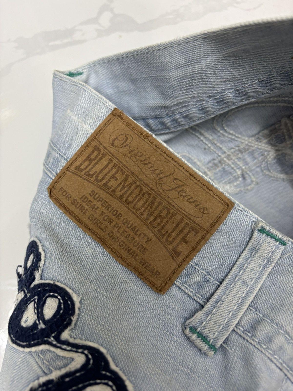 Hysteric Glamour × Japanese Brand RARE‼️BLUEMOONBLUE BLUE WASHED DISTRESSED DENIM JEANS Size 28" / US 6 / IT 42 - 9 Thumbnail