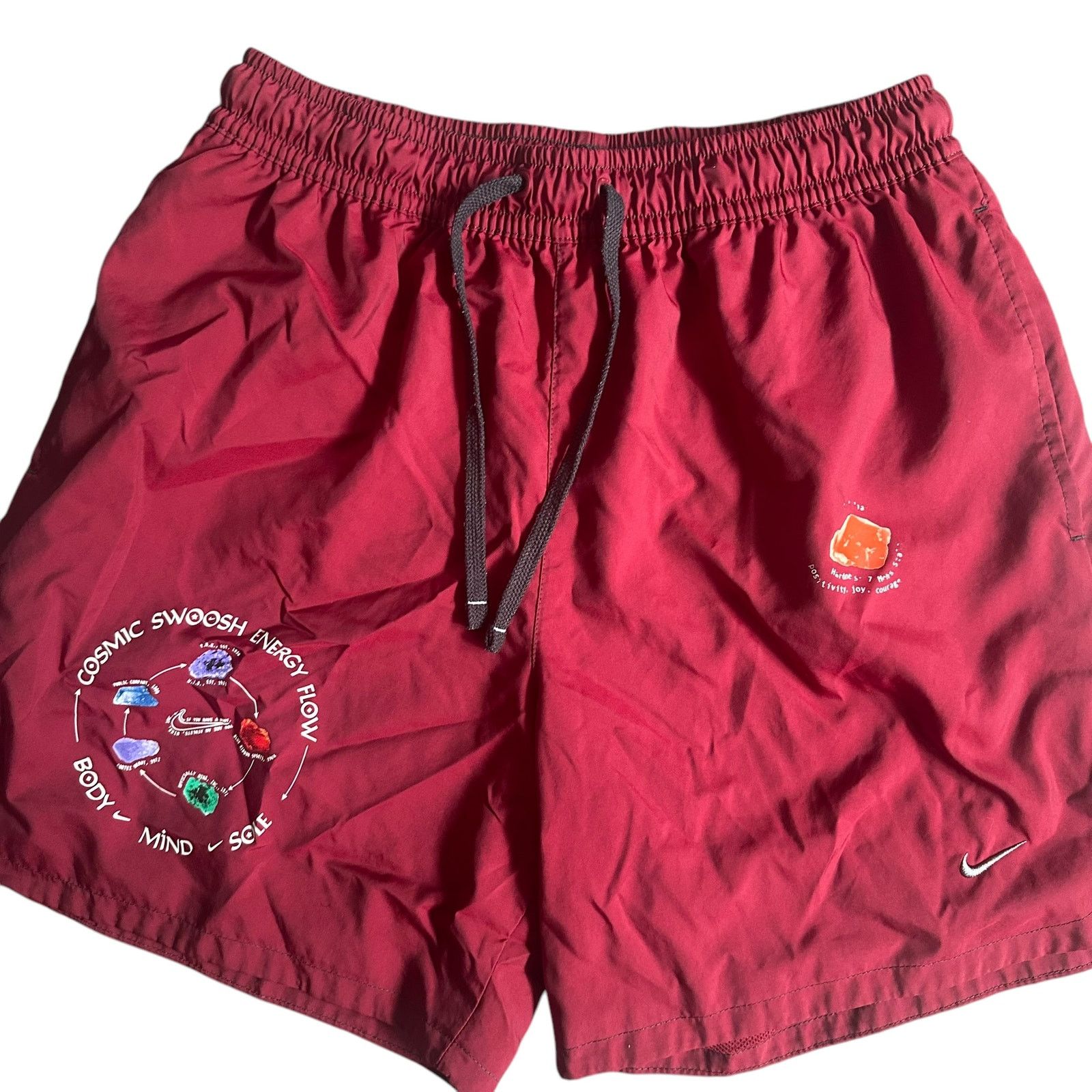 Nike NIKE Cosmic Swoosh Energy Flow Sweat Shorts In Red Medium Size US 30 / EU 46 - 2 Thumbnail