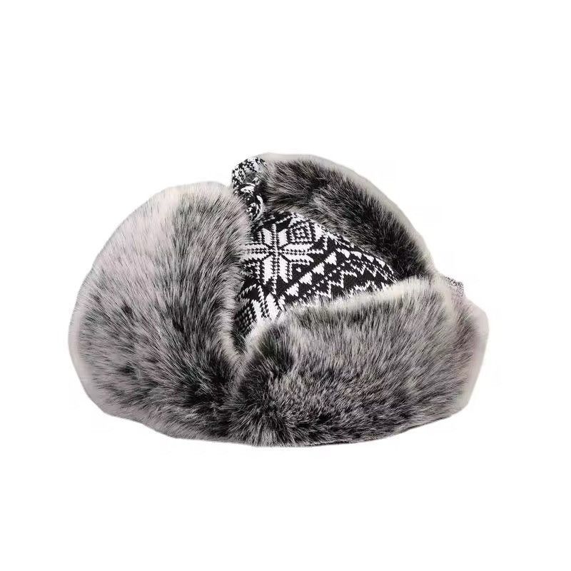 Designer Knitted Fluffy Faux Fur Ushanka Winter Outdoor Hat Size ONE SIZE - 5 Thumbnail