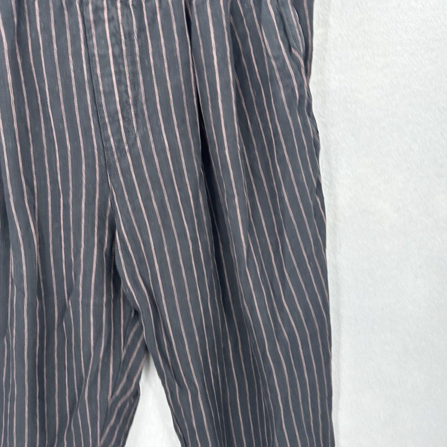 Anthropologie Anthropologie Black Striped Linen Blend Wide Leg Capri Pants Womens XS Size 26" / US 2 / IT 38 - 4 Thumbnail