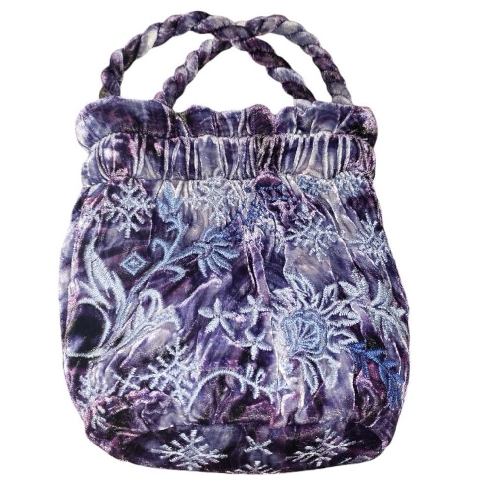 Designer Johnny Was Azure Purple Velvet Floral Bag Size ONE SIZE - 1 Thumbnail