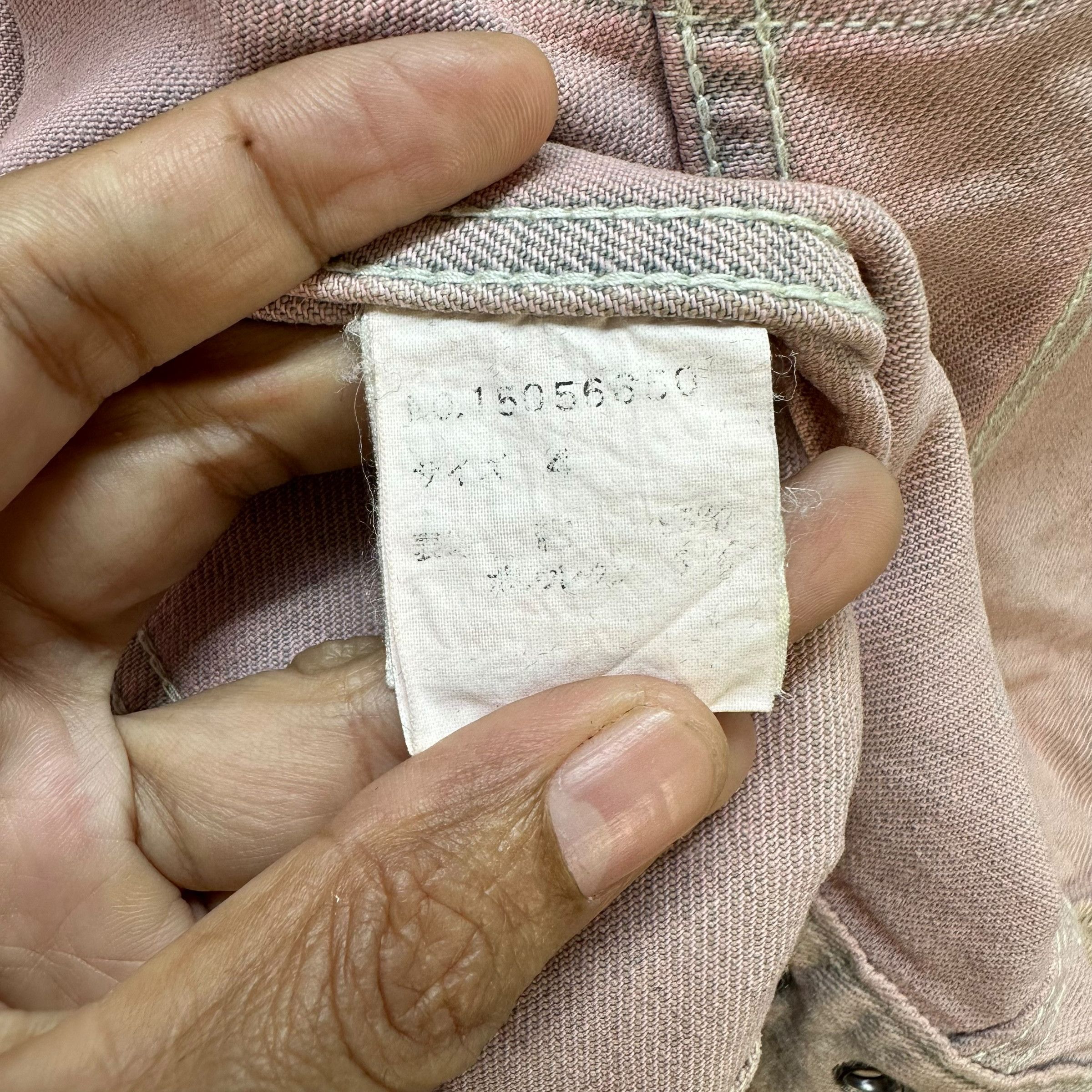 Japanese Brand PLANET REMIX Faded Pink Cropped Jean Jacket #A71-1740 Size M / US 6-8 / IT 42-44 - 10 Thumbnail
