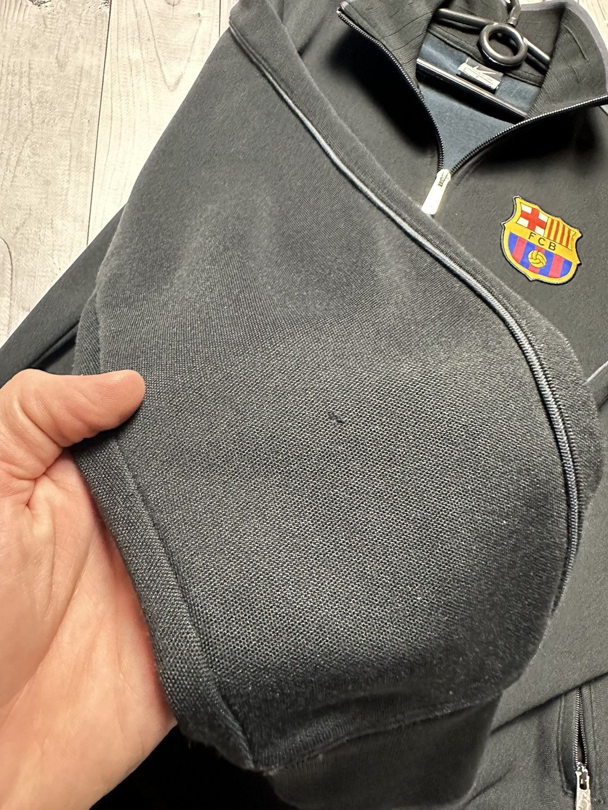 Nike × Vintage Vintage Nike Barcelona soccer jacket size S logo black Size US S / EU 44-46 / 1 - 6 Thumbnail