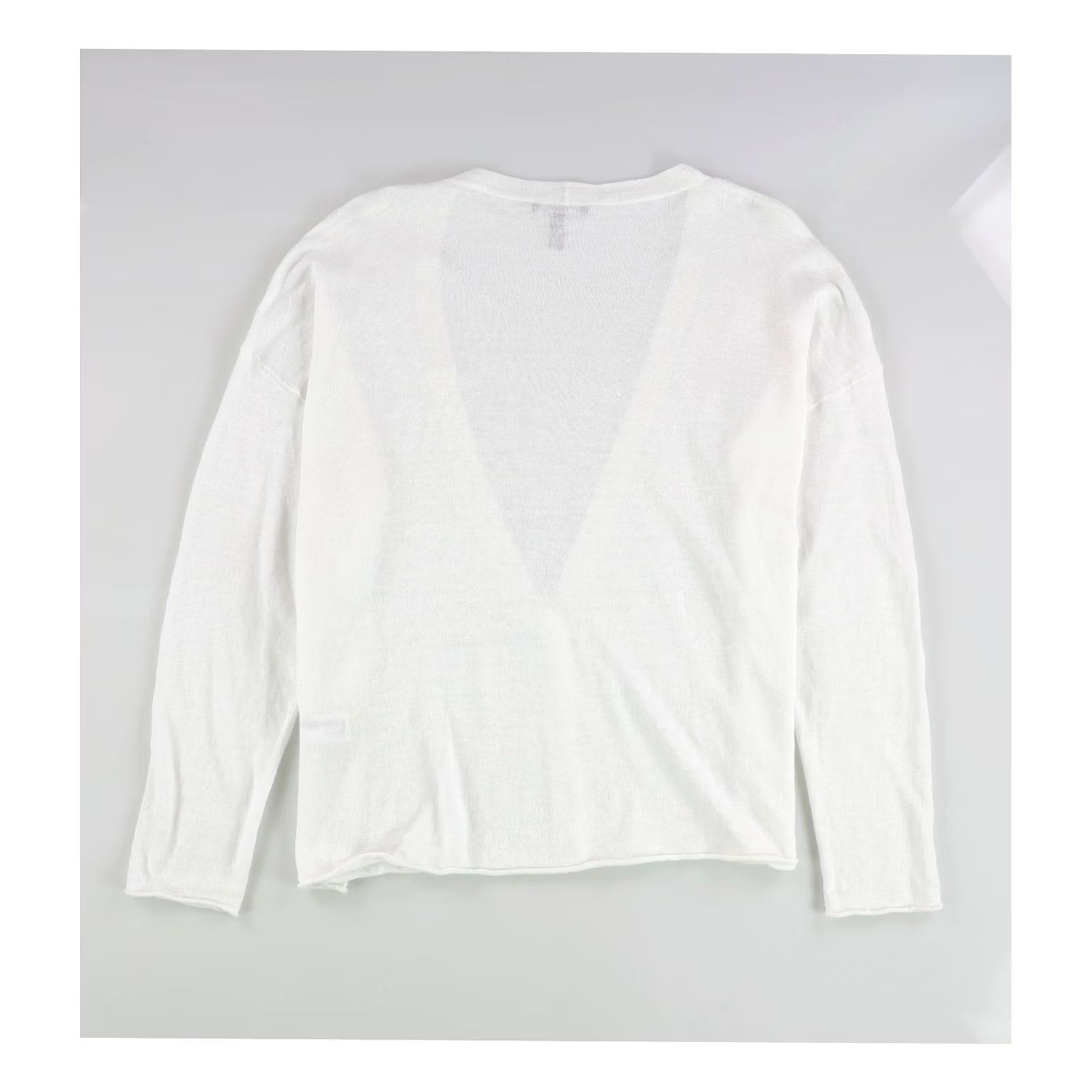 Eileen Fisher Eileen Fisher Womens Cardigan Sweater White Large Size L / US 10 / IT 46 - 2 Thumbnail