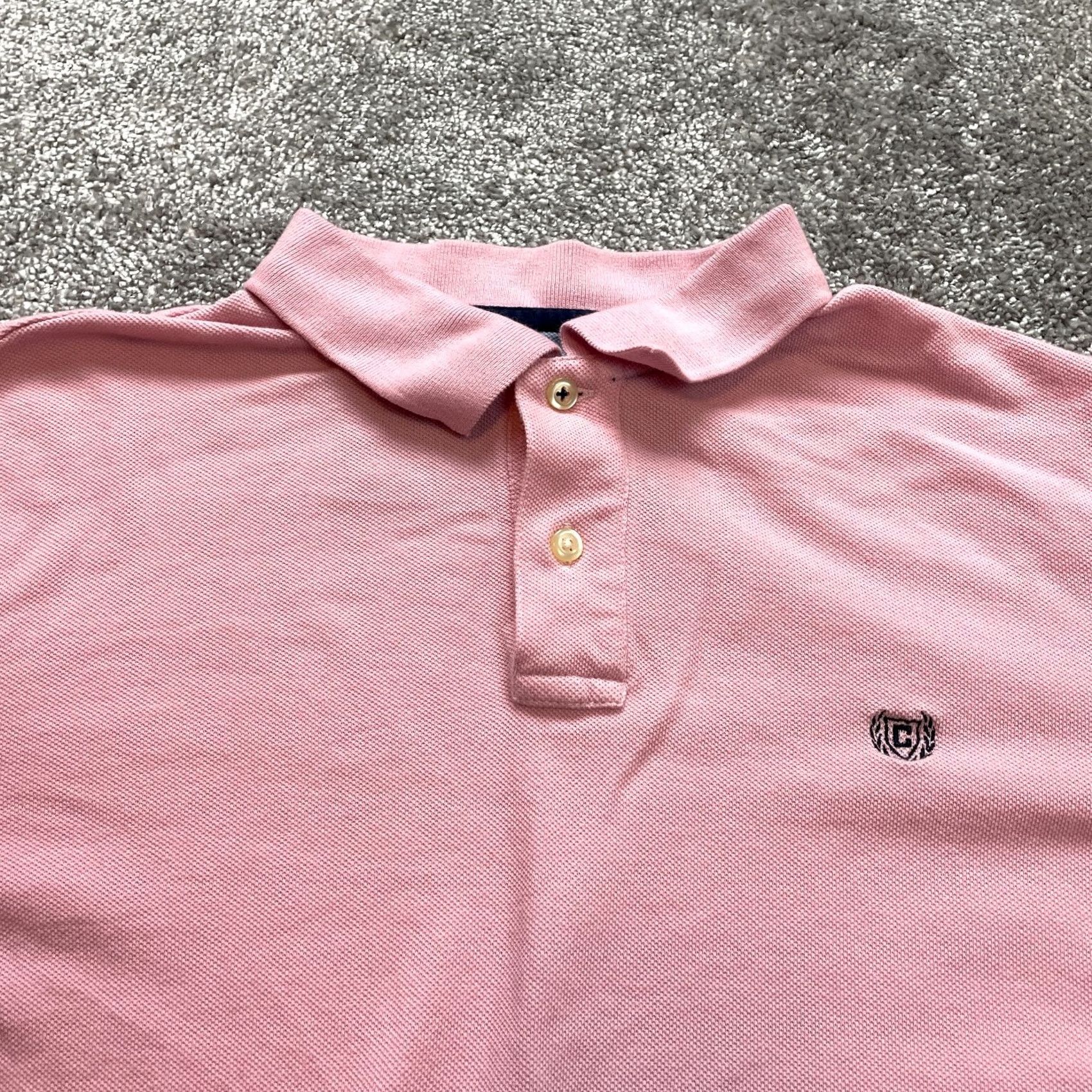 Chaps VINTAGE Chaps Polo Shirt Mens M Pink Logo Preppy Collared Golf Rugby Short Sleeve Knit Cotton 100% Classic Regular Size US M / EU 48-50 / 2 - 2 Thumbnail