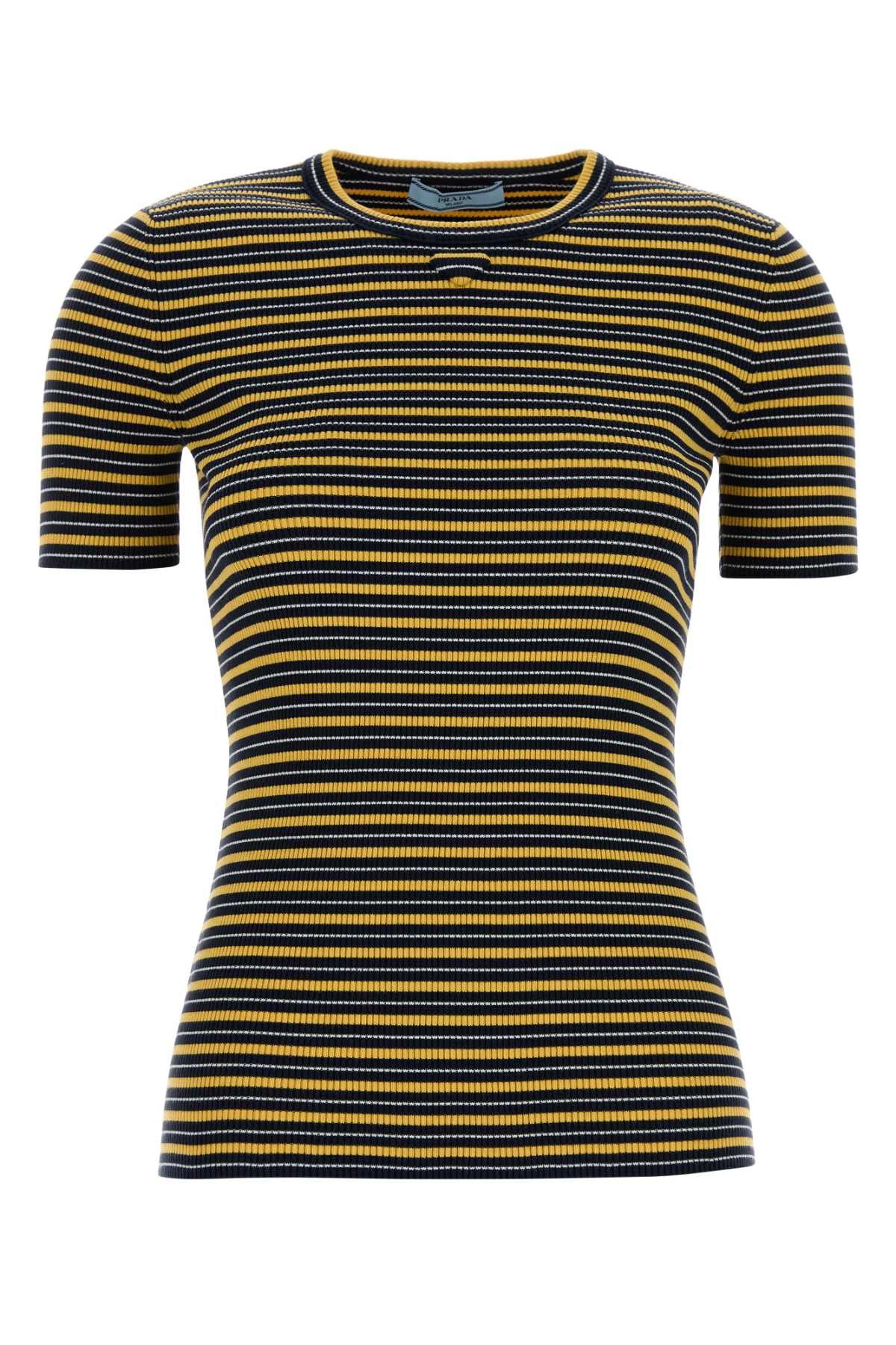 Prada Embroidered Stretch Cotton T-Shirt Size XS / US 0-2 / IT 36-38 - 1 Thumbnail