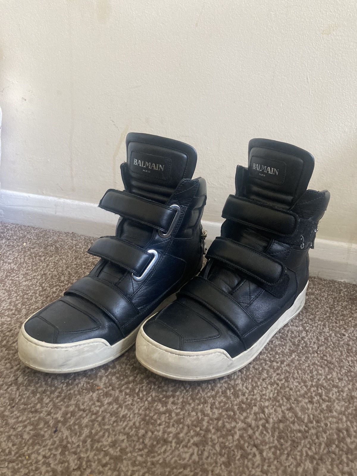 Balmain BALMAIN 2010s High Top Leather Zip Sneakers Decarnin Size US 9 / EU 42 - 2 Thumbnail