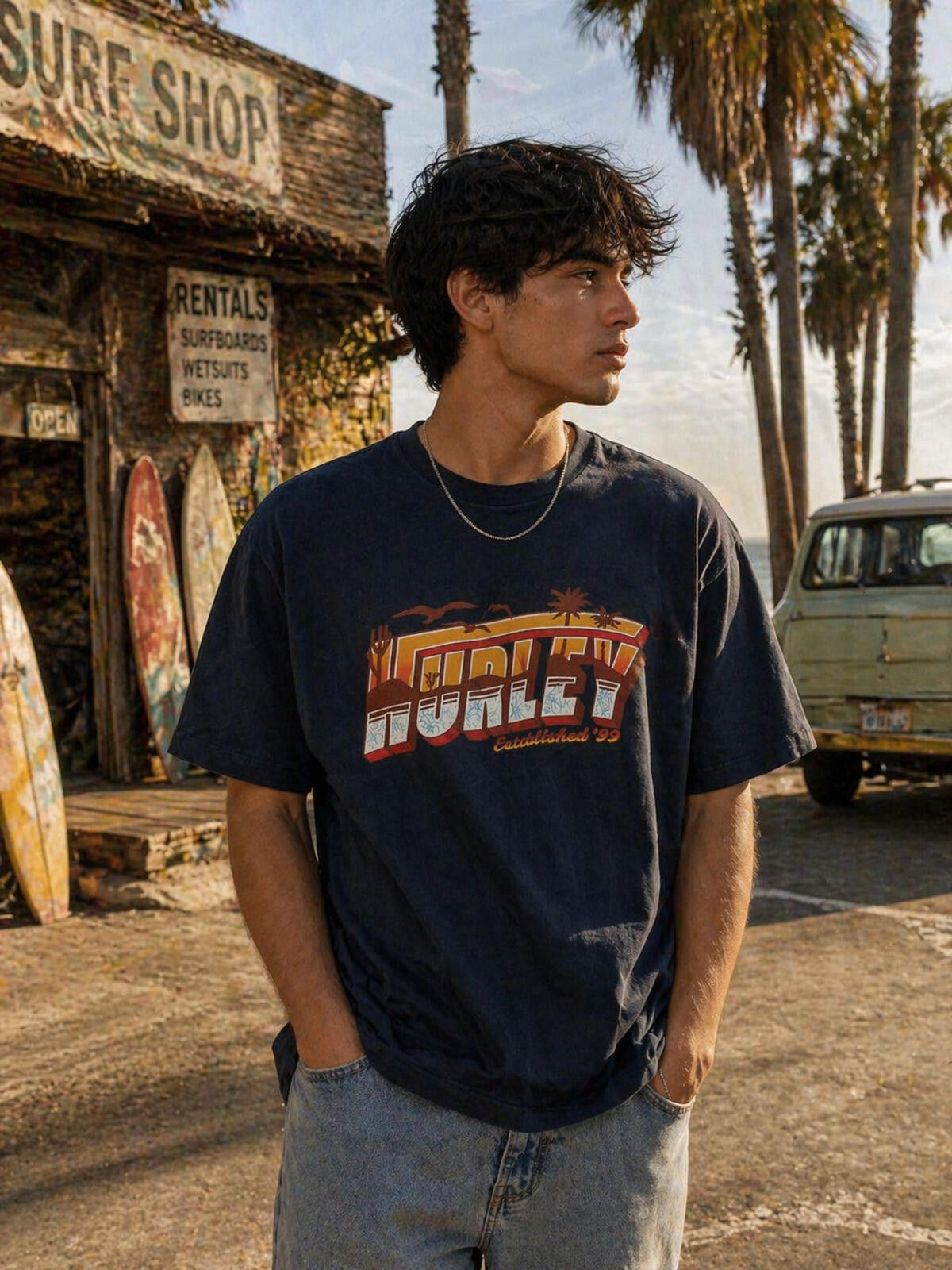 Hurley Hurley 100% Cotton XXL 2XL Mens Blue Surf Tshirt New w/ Tags Size US XXL / EU 58 / 5 - 1 Thumbnail