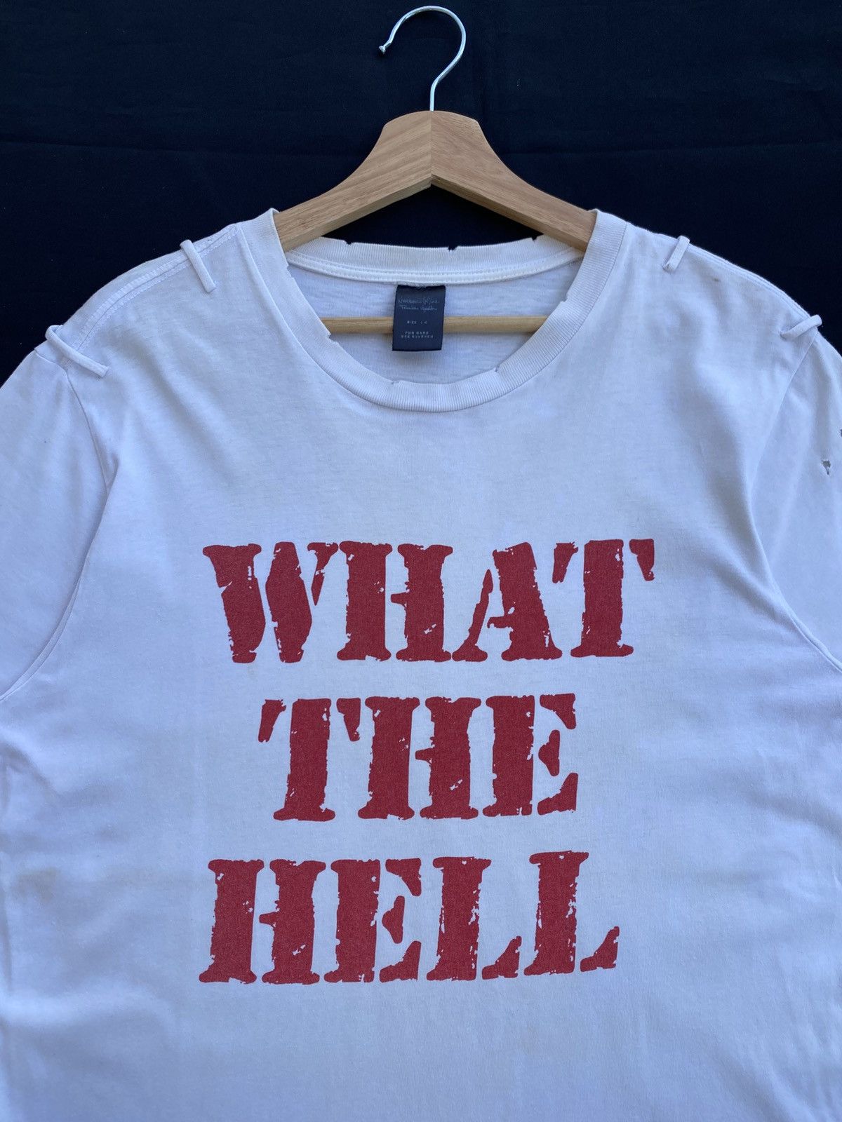 Japanese Brand Rare "What The Hell" Inspired by Number (N)ine Tshirt Size US L / EU 52-54 / 3 - 8 Thumbnail