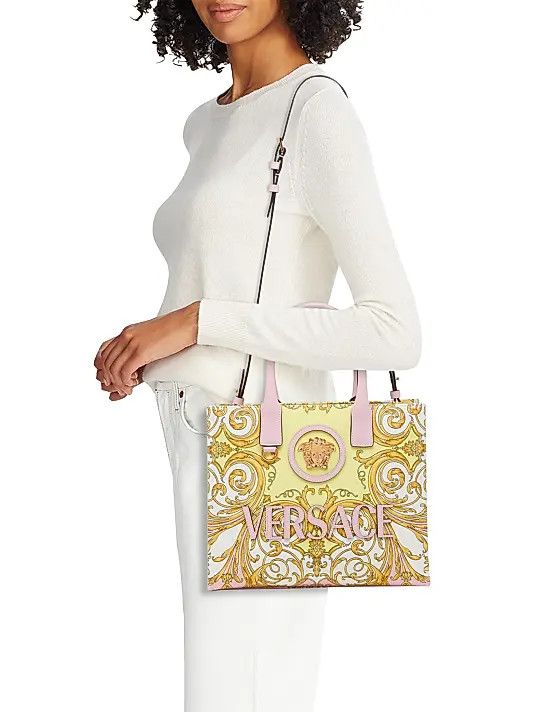 Versace os11x0326 Size: OS / Small Barocco-Print Cotton Tote Bag Size ONE SIZE - 2 Thumbnail