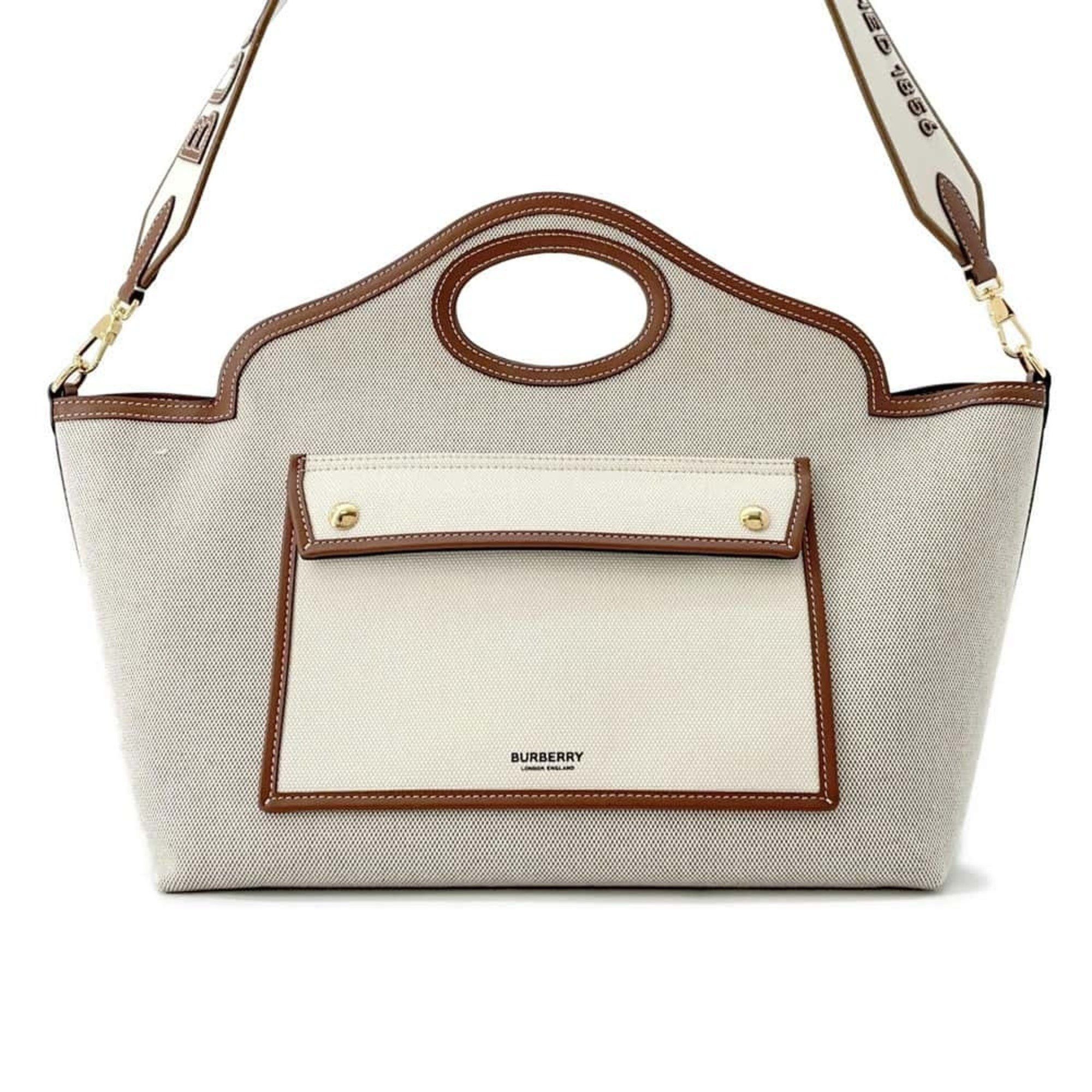 Burberry Handbag Small Soft Pocket 8041803 Burberry 2Way Shoulder Bag in Beige, Women's