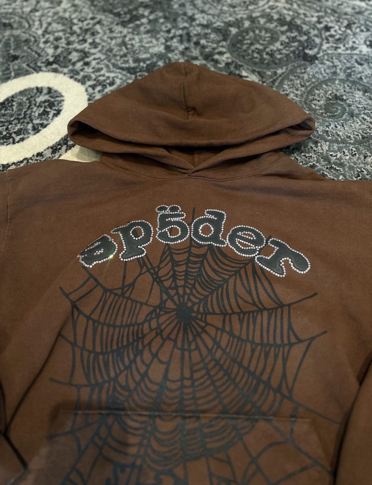Sp5der Sp5der Hoodie Brown Rhinestone Size US L / EU 52-54 / 3 - 1 Thumbnail