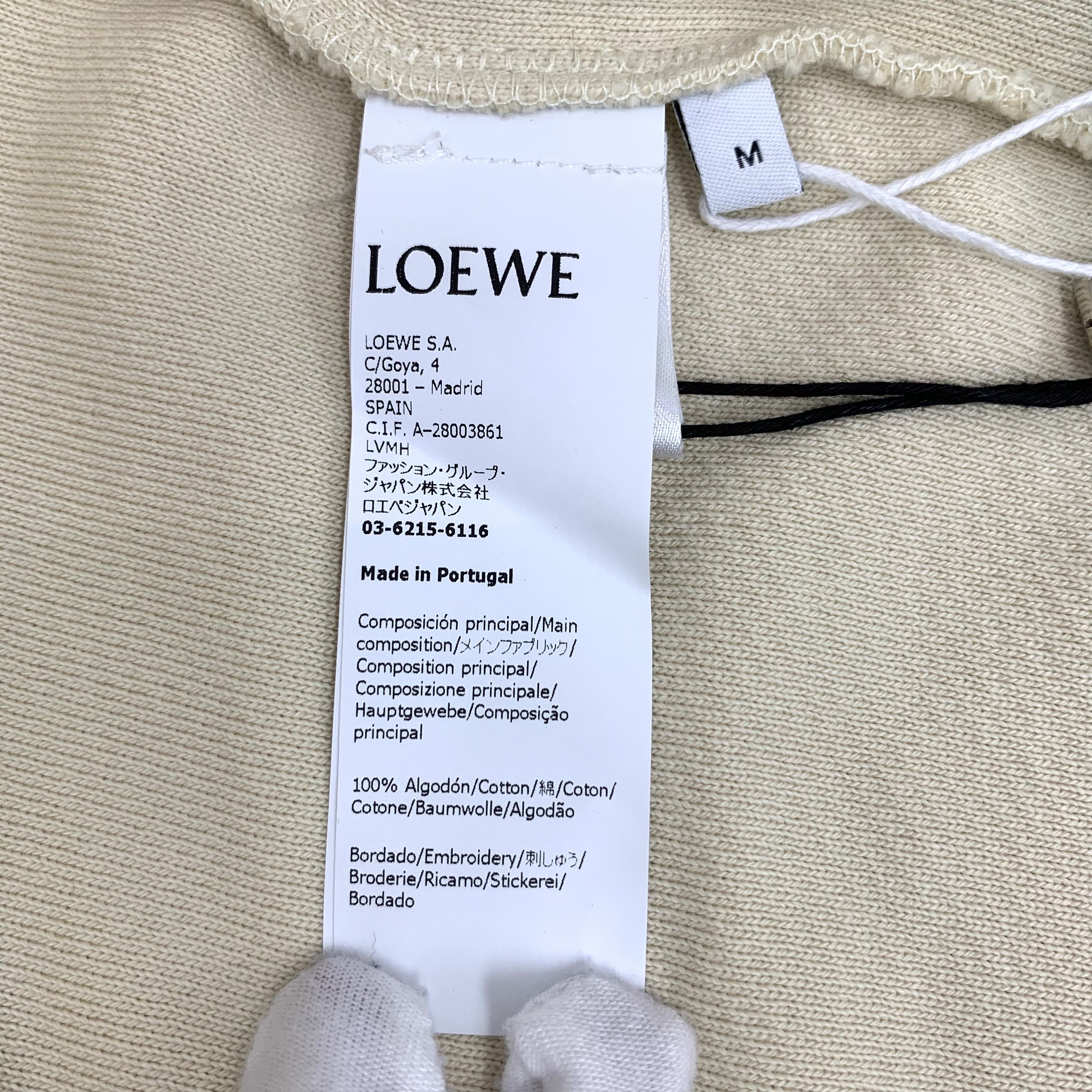 Loewe Loewe Logo Embroidered Hoodie Beige (M) Size US M / EU 48-50 / 2 - 7 Thumbnail