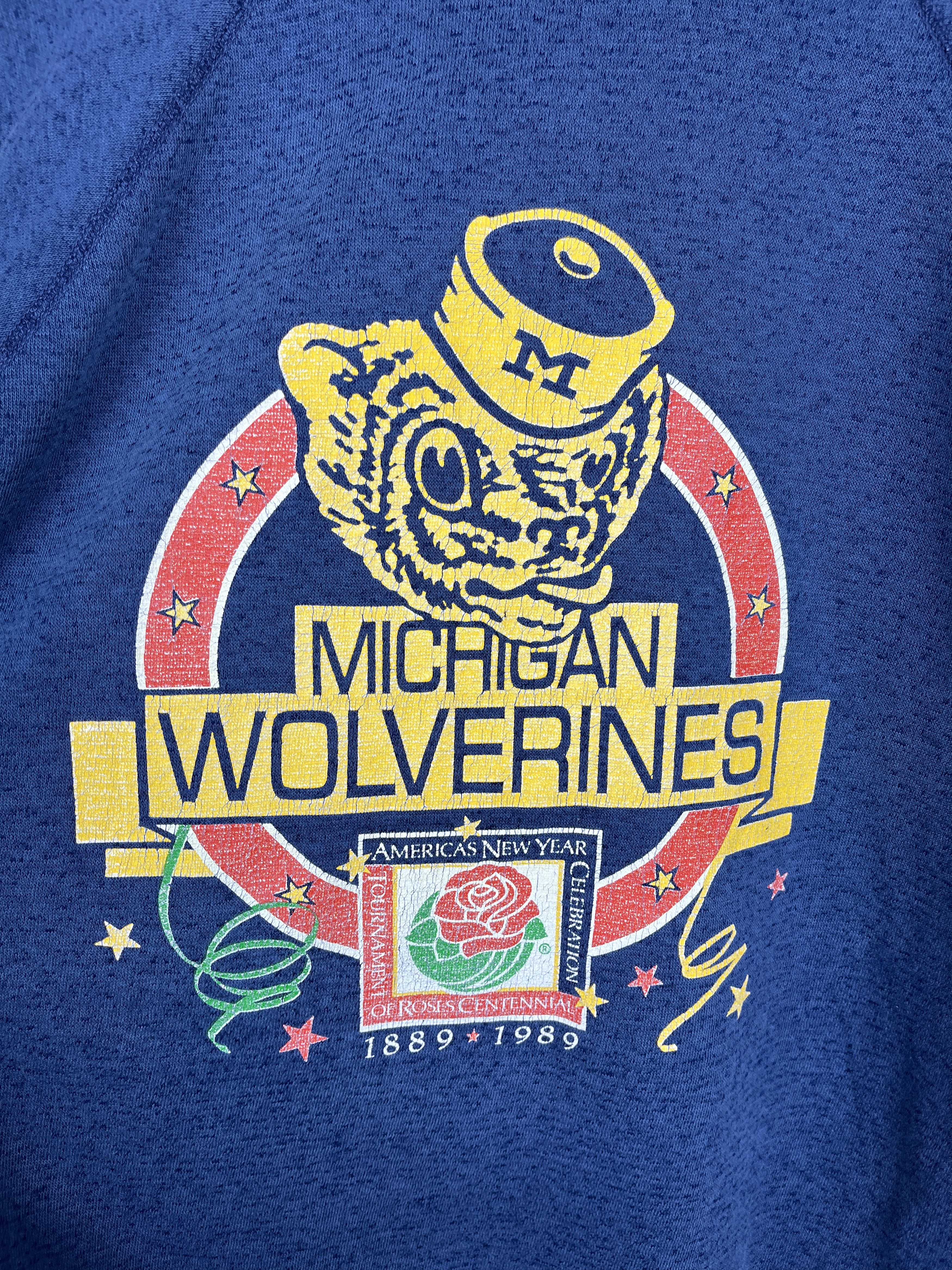 Vintage 80's Michigan Wolverines Vintage Womens Crew Sweatshirt USA Size XL / US 12-14 / IT 48-50 - 5 Thumbnail