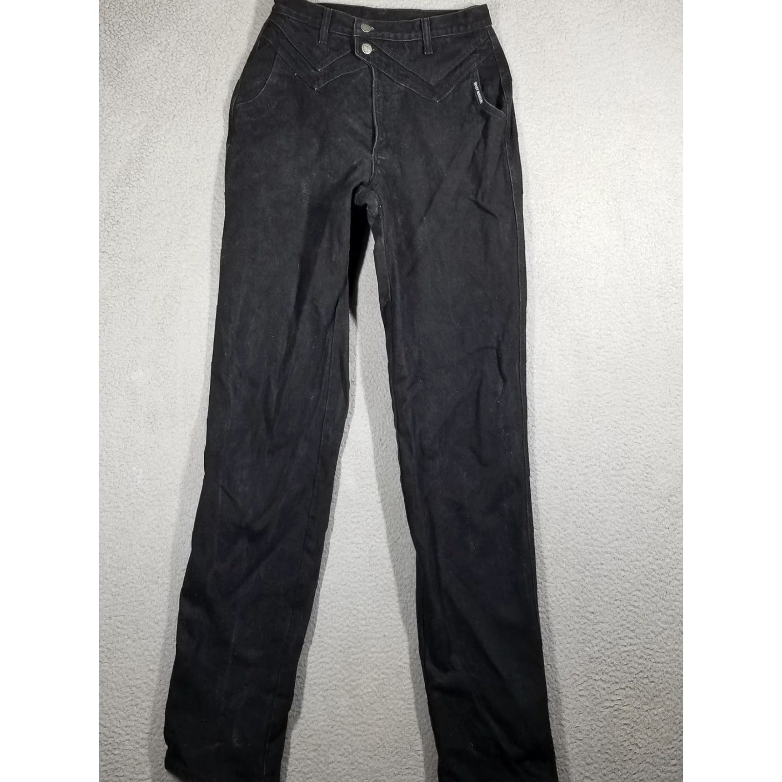 Vintage VINTAGE Rocky Mountain Jeans Womens Black 28X35 High Rise Tapered Denim 100% Cotton Boots? Size 32" / US 10 / IT 46 - 2 Thumbnail