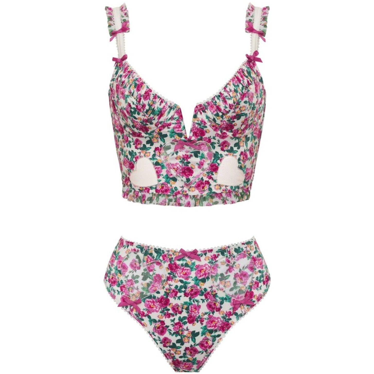 FOR LOVE & LEMONS Bustier and High-Waist Panty Set Small