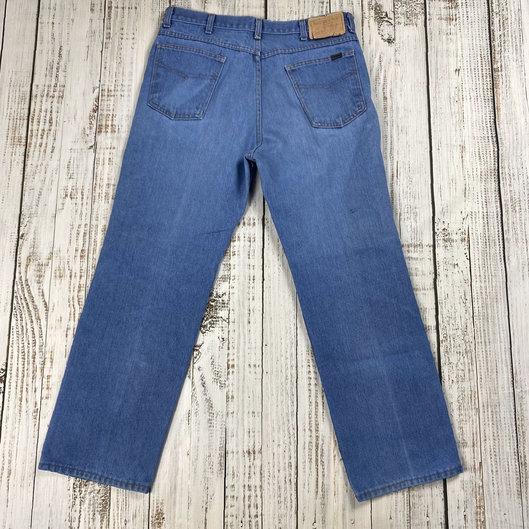 Sears VINTAGE SEARS ROEBUCK BLUE DENIM LIGHT WASH BOOTCUT JEANS 36x30 USA 80s Mens Size US 36 / EU 52 - 6 Thumbnail