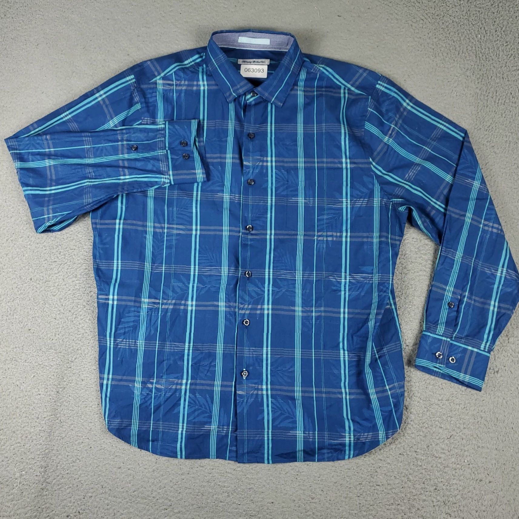 Tommy Bahama Tommy Bahama Blue Plaid Cotton Button-Up Shirt Long Sleeve Adult Large Mens Size US L / EU 52-54 / 3 - 2 Thumbnail