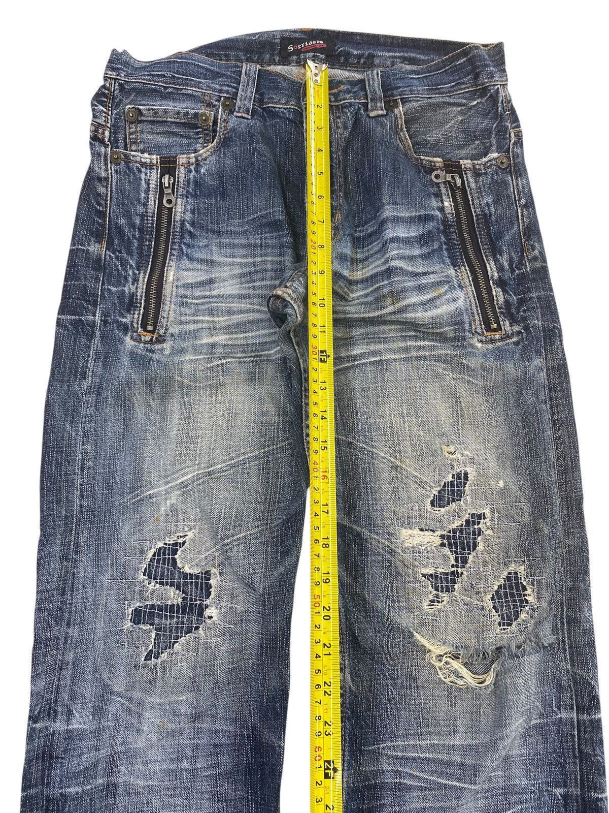 Japanese Brand Japanese Brand Ripped Patch Style Whiskers Jeans Size US 31 - 6 Thumbnail