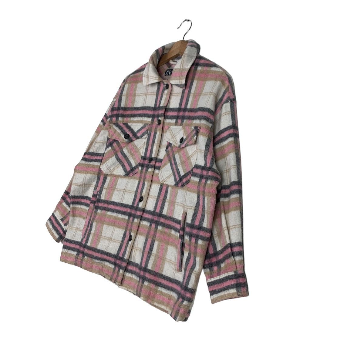 Zara ZARA CHECKED PLAID TARTAN PINK FLANNEL #0330-C15 Size XS / US 0-2 / IT 36-38 - 2 Thumbnail