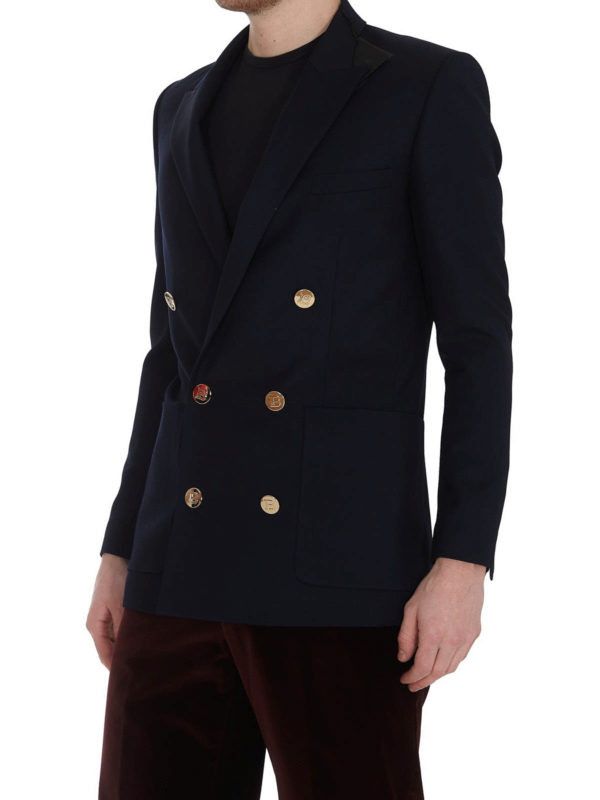 Balmain o1s1wg111025 Wool Double Breasted Blazer Jacket in Navy Blue Size US XL / EU 56 / 4 - 2 Thumbnail