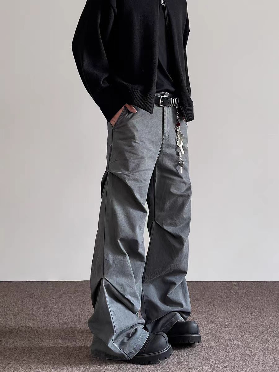 Japanese Brand × Vintage High Street Pleated Design Micro Flare Casual Pants Size US 32 / EU 48 - 1 Thumbnail