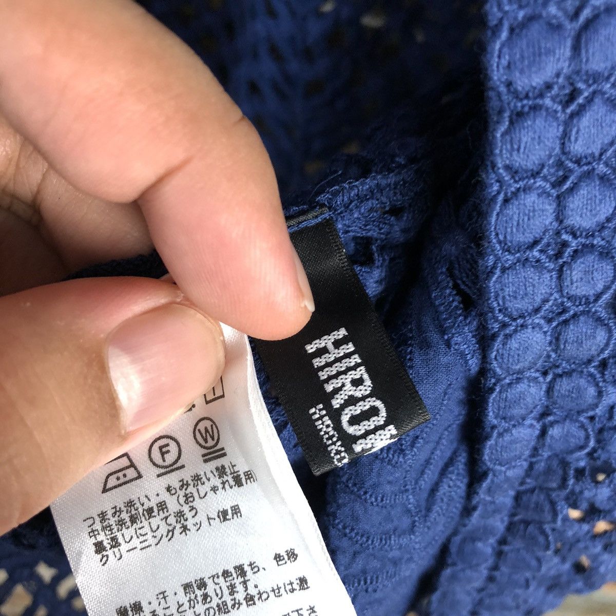 Hiroko Koshino Homme × Homespun Knitwear × Japanese Brand Hiroko Bis koshino Blue Knitwear crochet meshnet #A1557 Size M / US 6-8 / IT 42-44 - 10 Thumbnail