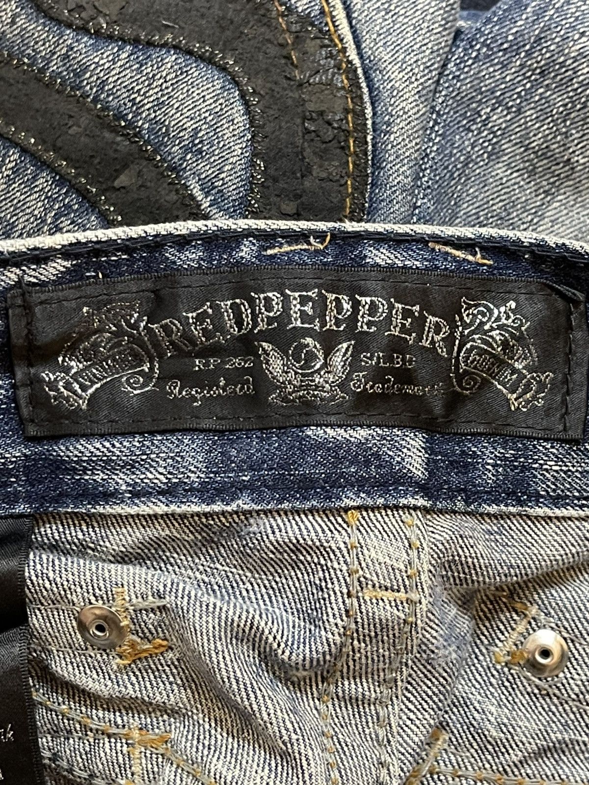 14th Addiction Vintage Japanese Brand Faded Thunder Wash Distressed Jeans Size US 32 / EU 48 - 9 Thumbnail
