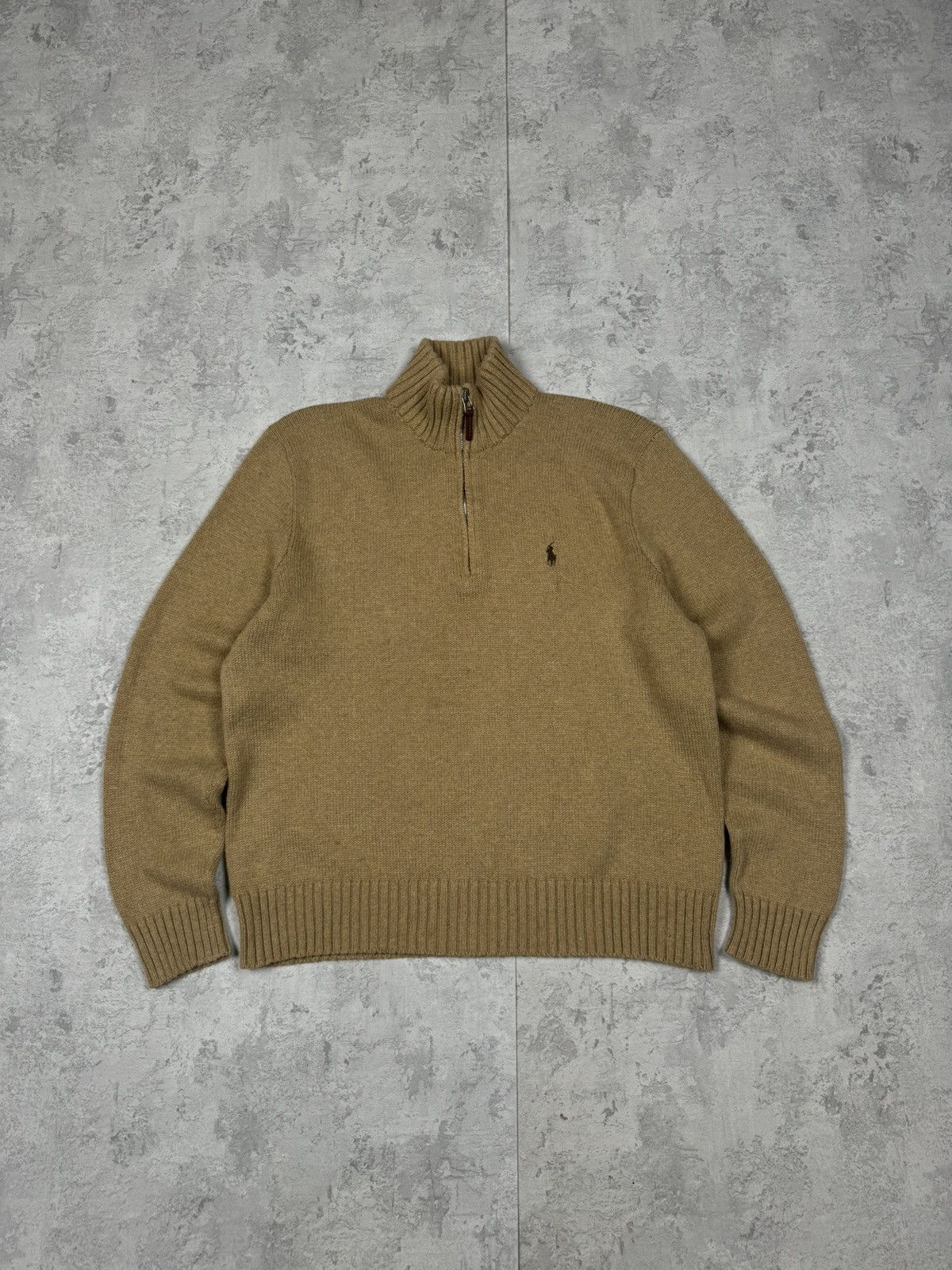Polo Ralph Lauren Vintage Polo Ralph Lauren Y2K Beige Sweater 1/4 Zip Size L Size US L / EU 52-54 / 3 - 1 Thumbnail