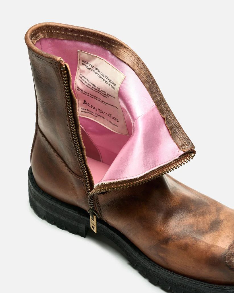 Acne Studios o1s1v1r1oon0825 Leather Ankle Boot in Brown Size US 9 / EU 42 - 8 Thumbnail