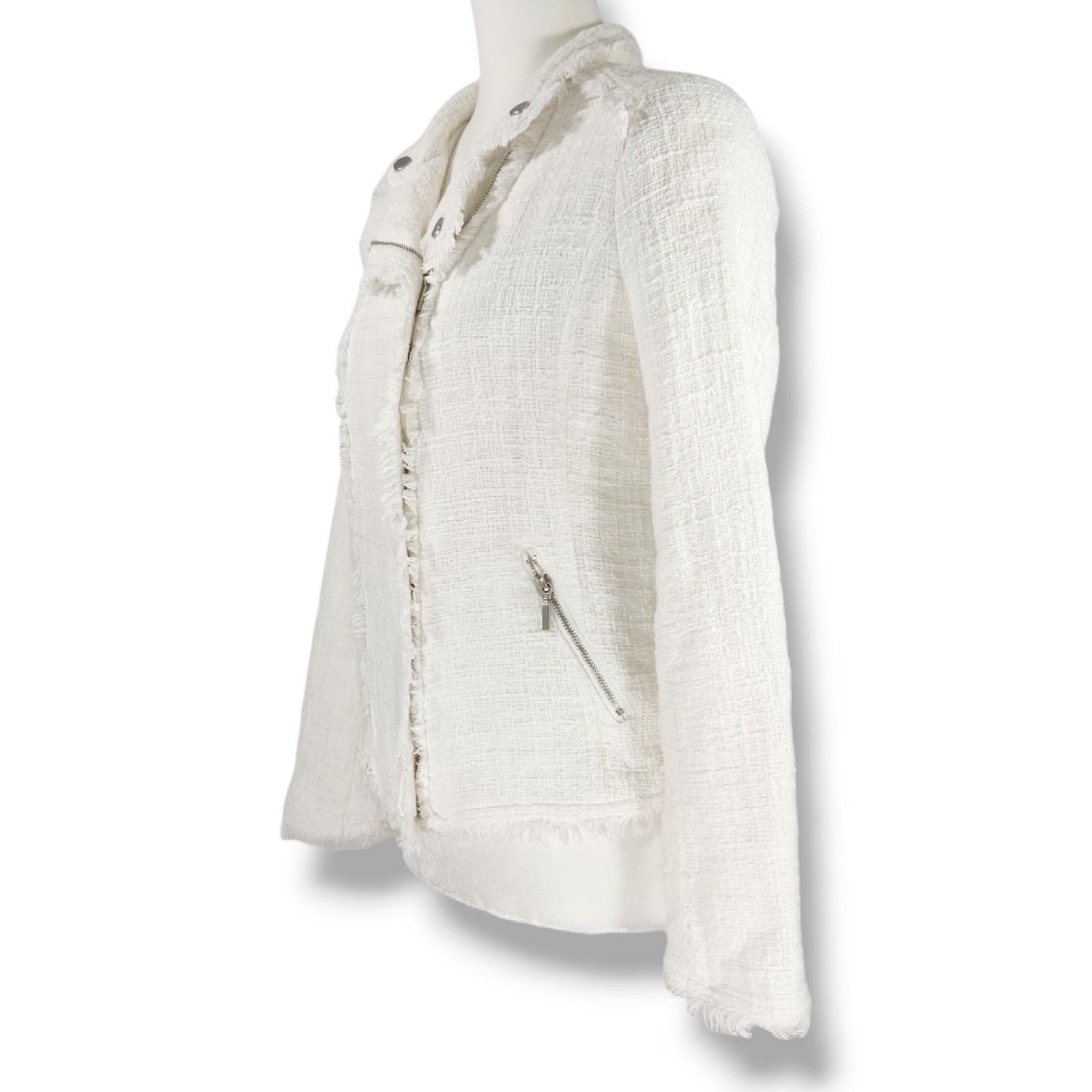 Other EUC Carolina Belle Montreal Tweed Moto Jacket Sz. M White Size M / US 6-8 / IT 42-44 - 1 Thumbnail