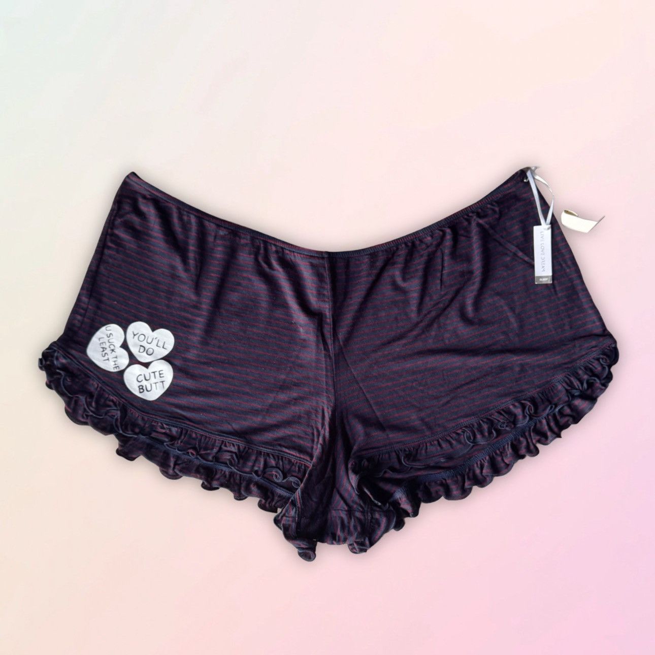 American Eagle Outfitters Live Live Dream, Retro, Conversation Heart, Sleep Shorts Size 36" / US 14 / IT 50 - 1 Thumbnail
