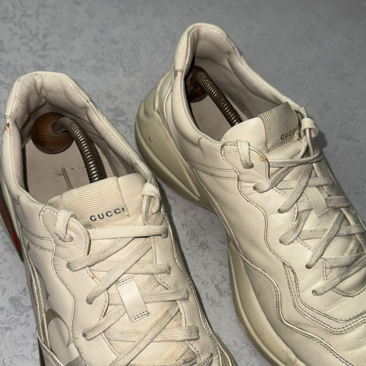 Gucci Gucci Rhyton Logo Leather Sneaker Size 12.5 Size US 12.5 / EU 45-46 - 6 Thumbnail