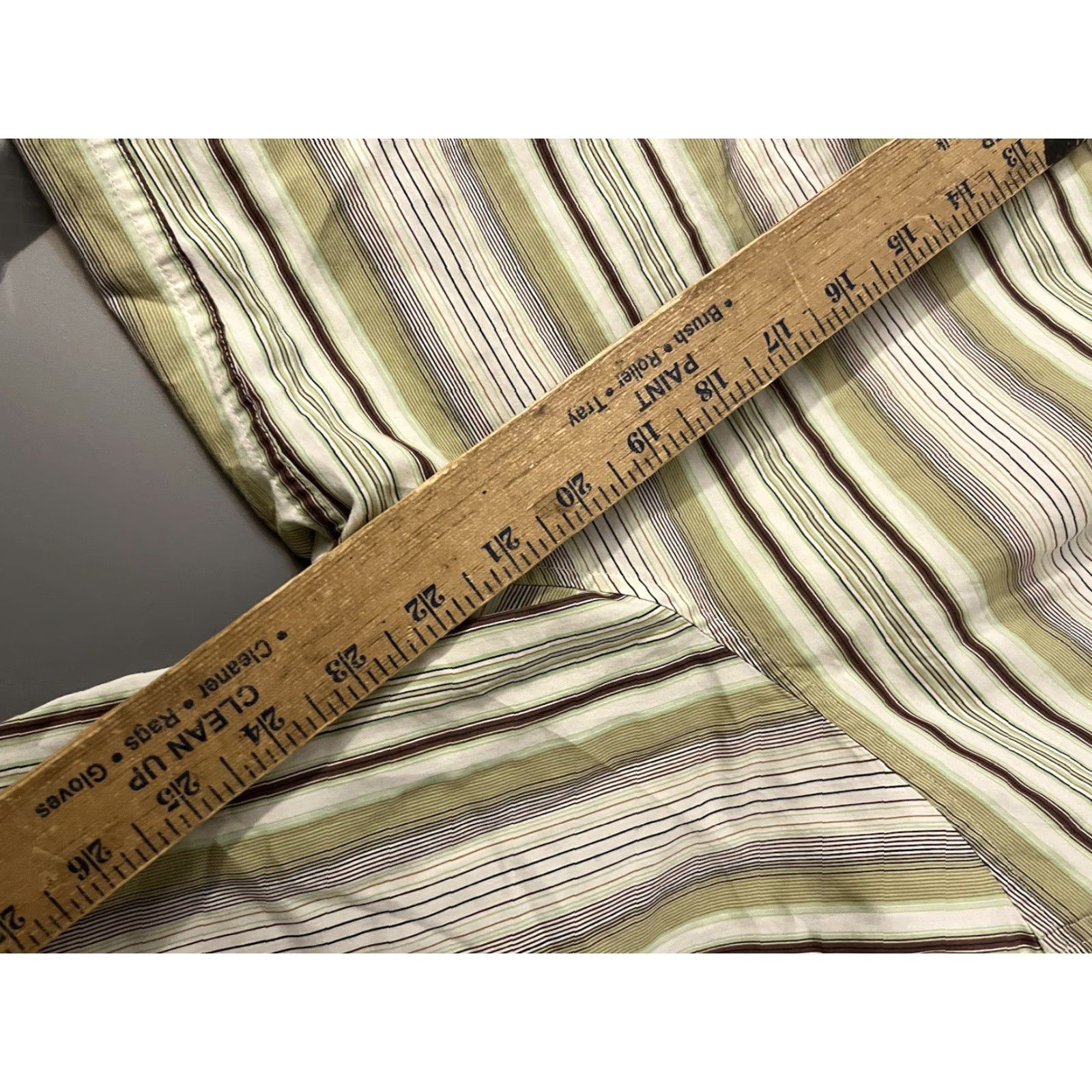 DKNY DKNY Men's Dress Shirt XL Green Striped Button Long Sleeve Shirt Size 46R - 5 Thumbnail