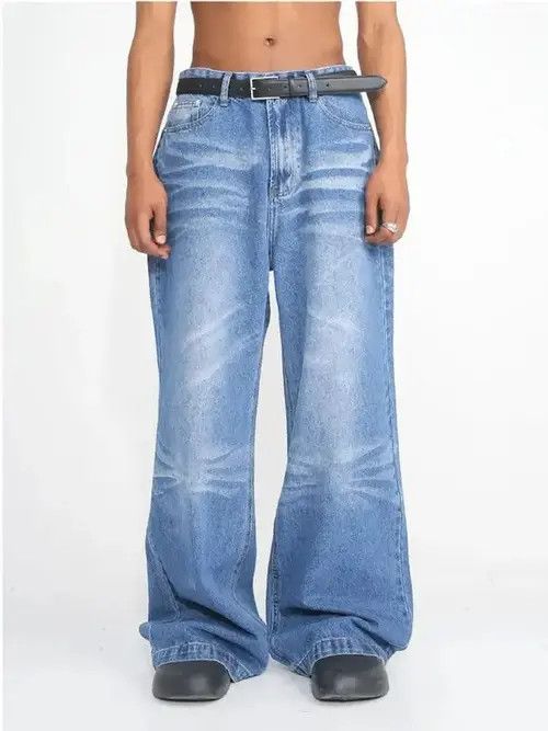 VIBE Distressed faded baggy flared pants Size US 32 / EU 48 - 1 Thumbnail