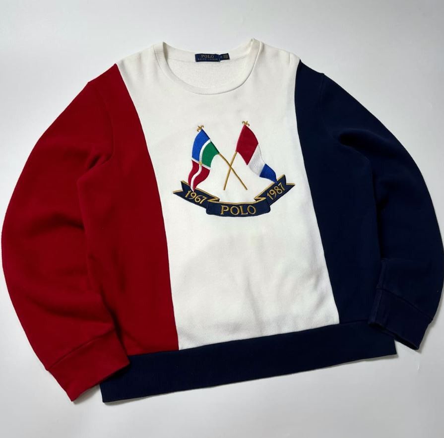Polo Ralph Lauren Polo Ralph Lauren Tri-Color Cross Flags Sweatshirt XXL Size US XXL / EU 58 / 5 - 1 Thumbnail