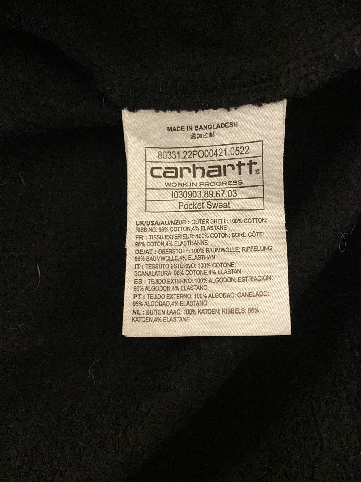Carhartt Wip Carhartt WIP Pocket Sweatshirt XL Black Size US XL / EU 56 / 4 - 8 Thumbnail