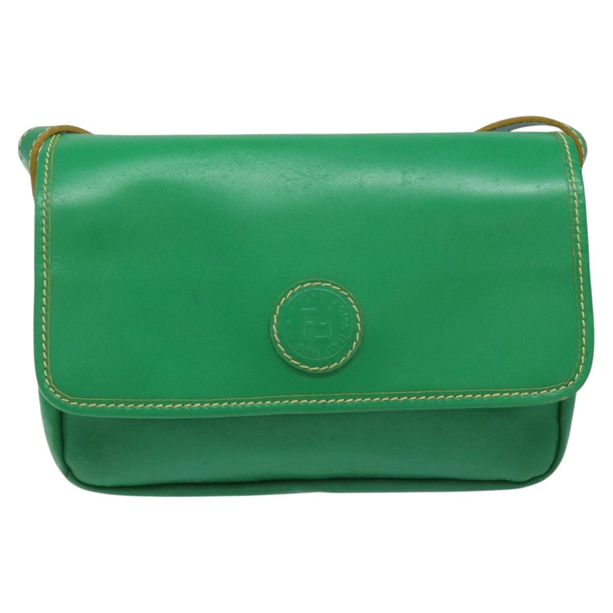 Fendi Ff Green Leather Shoulder Bag (Pre-Owned) Size ONE SIZE - 1 Thumbnail