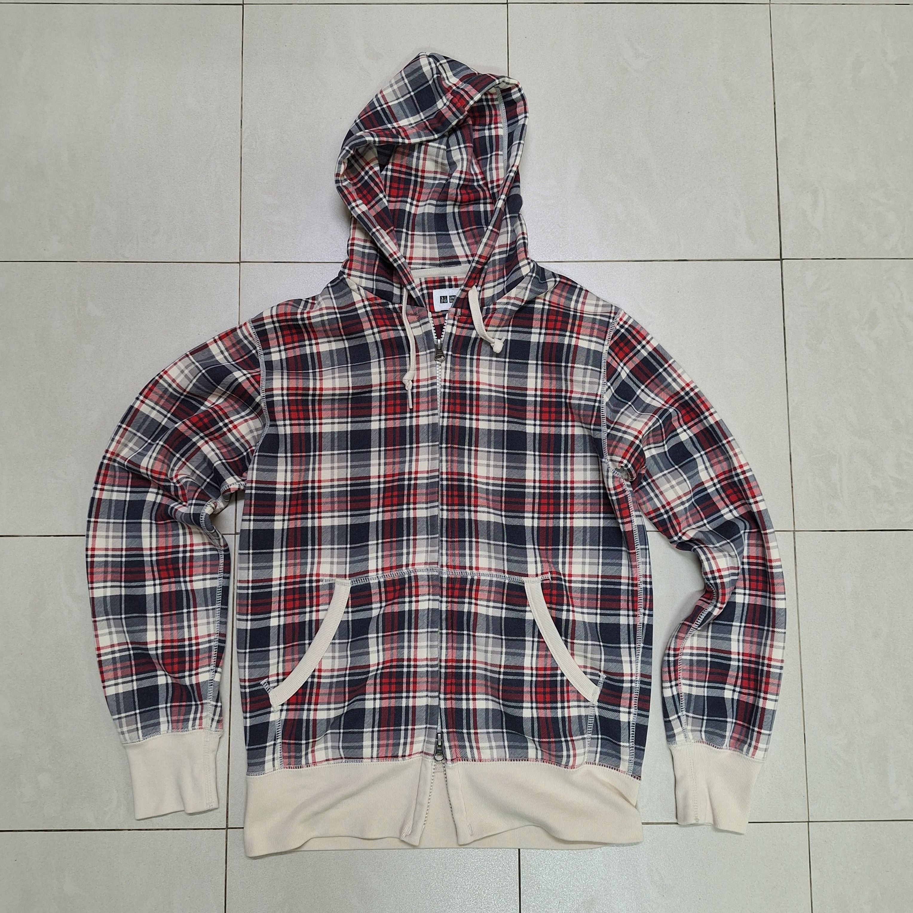Uniqlo Uniqlo Hoodie Plaid Double Zipper Size S / US 4 / IT 40 - 1 Thumbnail