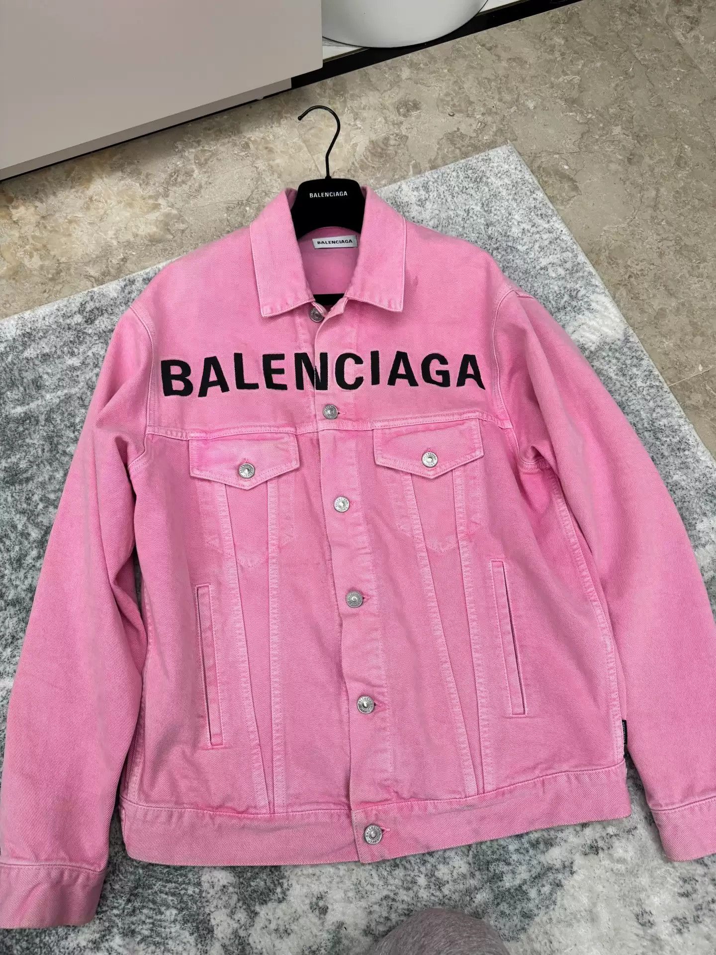 Balenciaga Balenciaga pink denim jacket Grailed