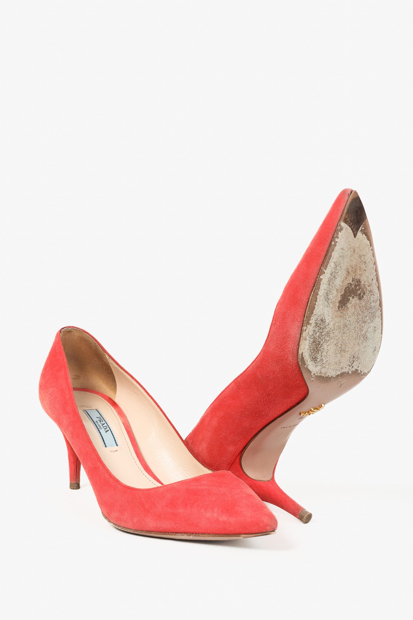 Prada Prada Coral Suede Pointed-Toe Pumps Size US 7.5 / IT 37.5 - 8 Thumbnail