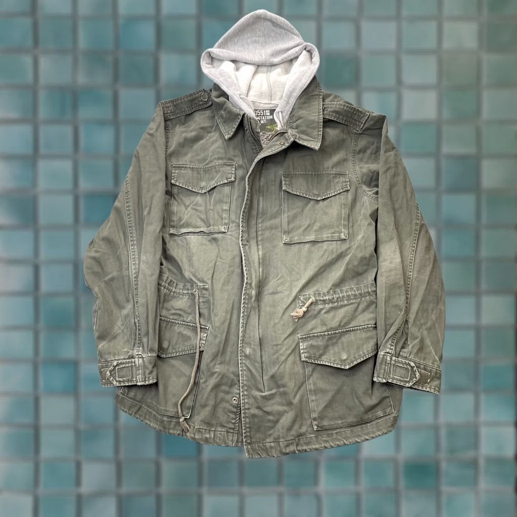 Vintage VTG Military Jacket Mens M Green 2 1n 1 Coat Hooded Utility Field Army Urban URBN STATION Jacket Size US M / EU 48-50 / 2 - 1 Thumbnail