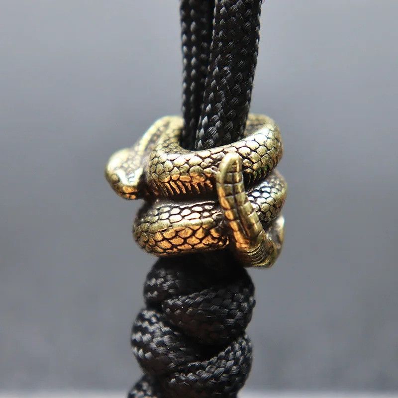 Handmade 3Pcs Rattlesnake Knife Beads Paracord Bead Zipper Umbrella Size ONE SIZE - 8 Thumbnail