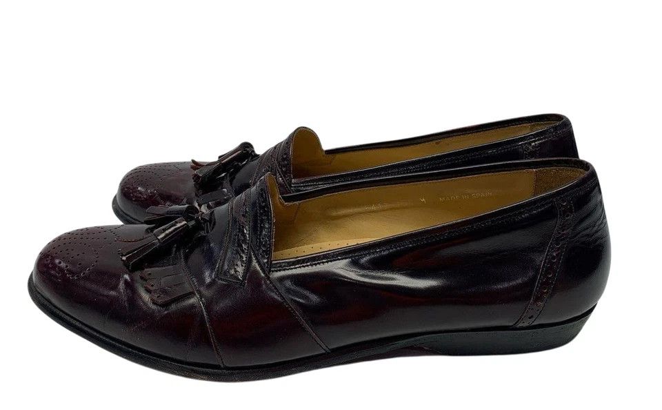 Magnanni Mens 10.5 Tassel Loafers Brown Leather Wingtip display picture 3