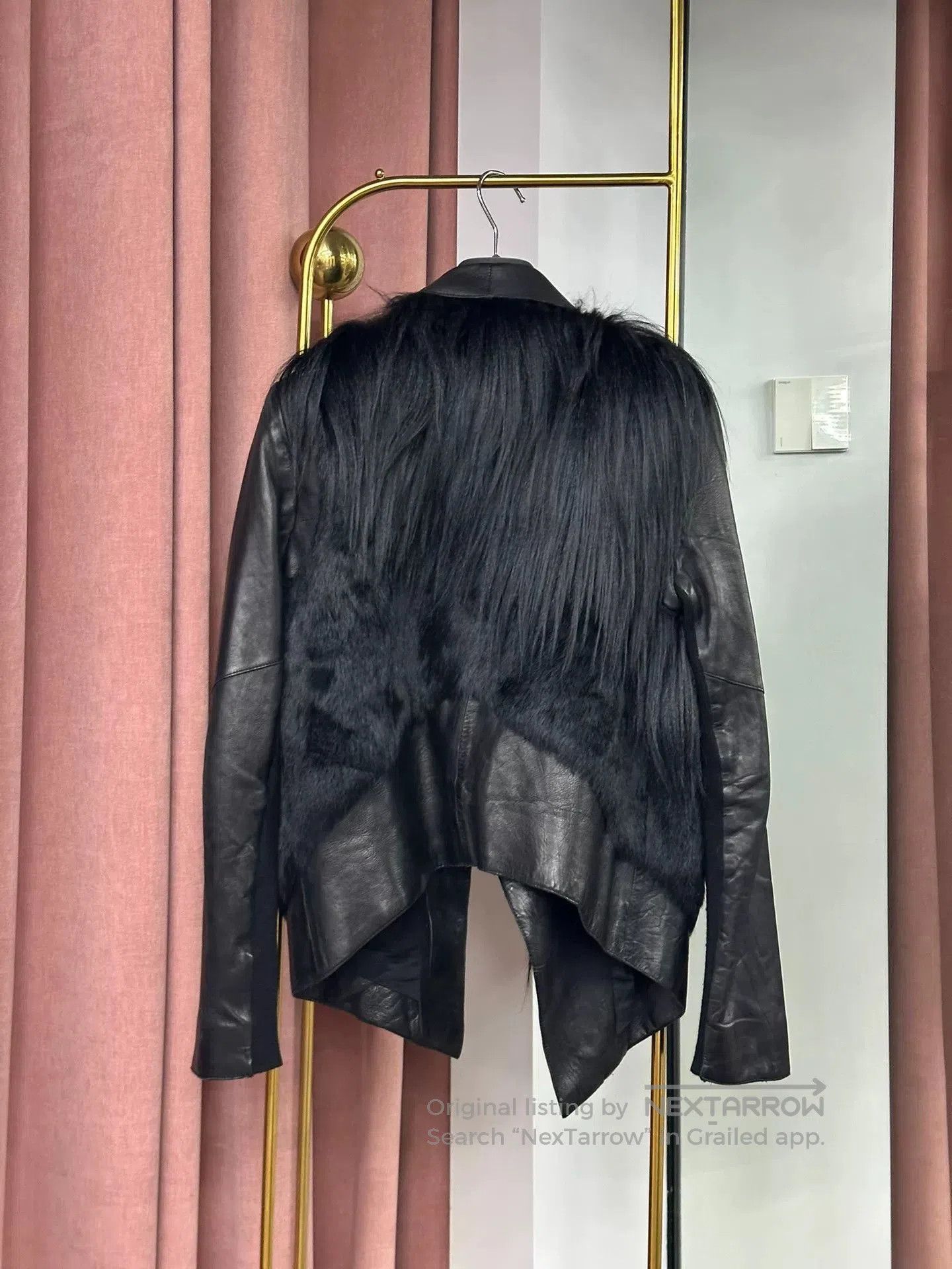 Helmut Lang Helmut Lang Black Fur Leather Coat. Size US M / EU 48-50 / 2 - 3 Thumbnail