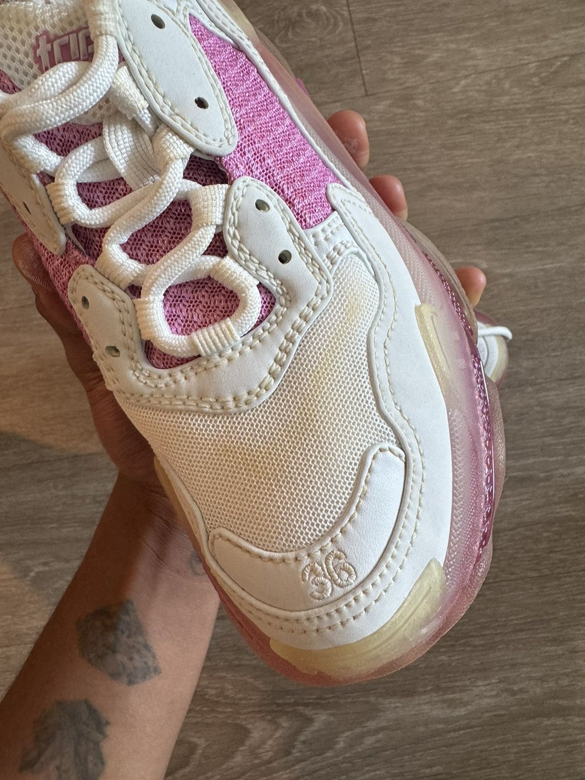 Balenciaga Balenciaga Triple S Sneaker 'White Fluo Pink' Size US 6 / IT 36 - 8 Thumbnail