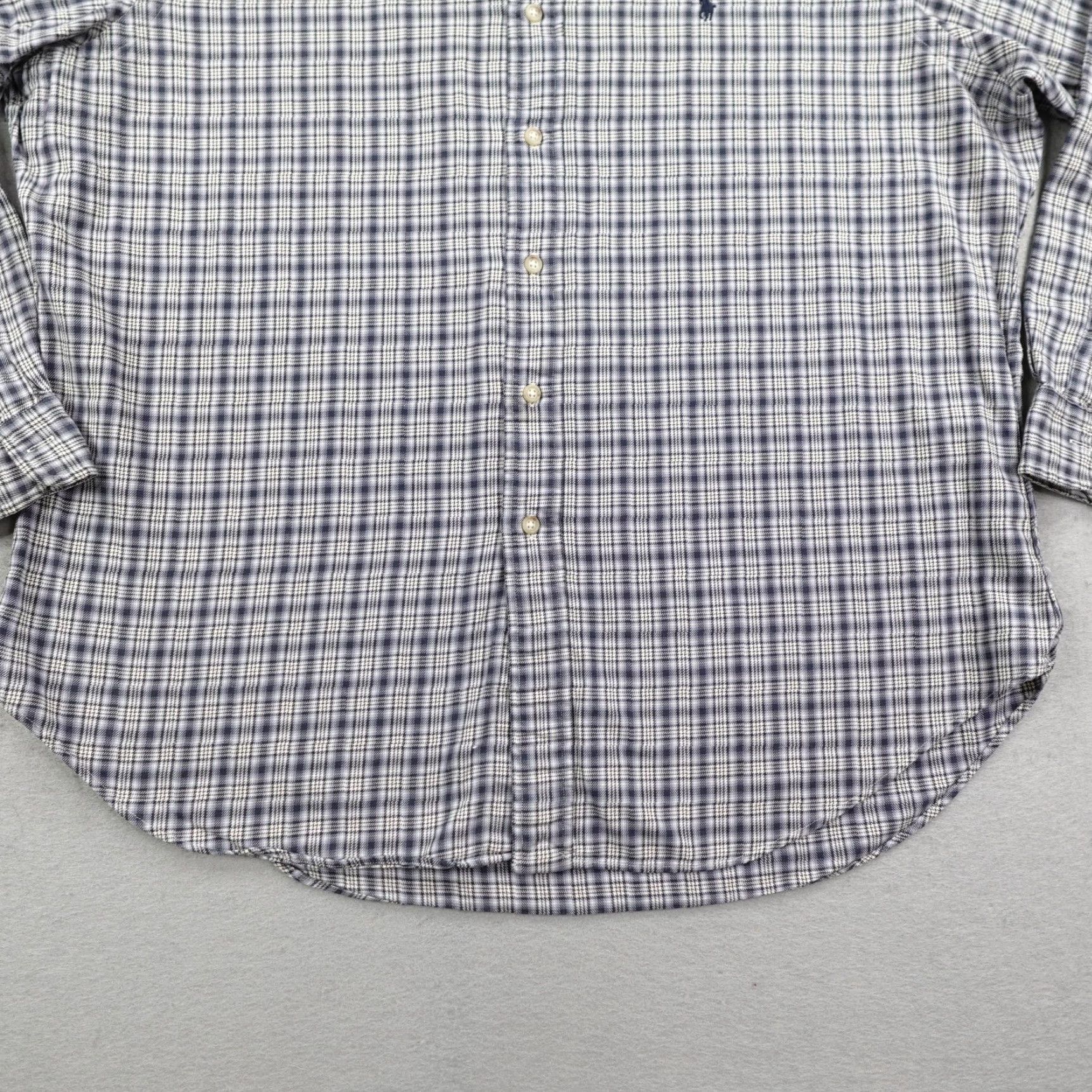 Ralph Lauren VINTAGE Ralph Lauren Flannel Shirt Mens XL Black Plaid Button-Up Classic Fit Size US XL / EU 56 / 4 - 4 Thumbnail