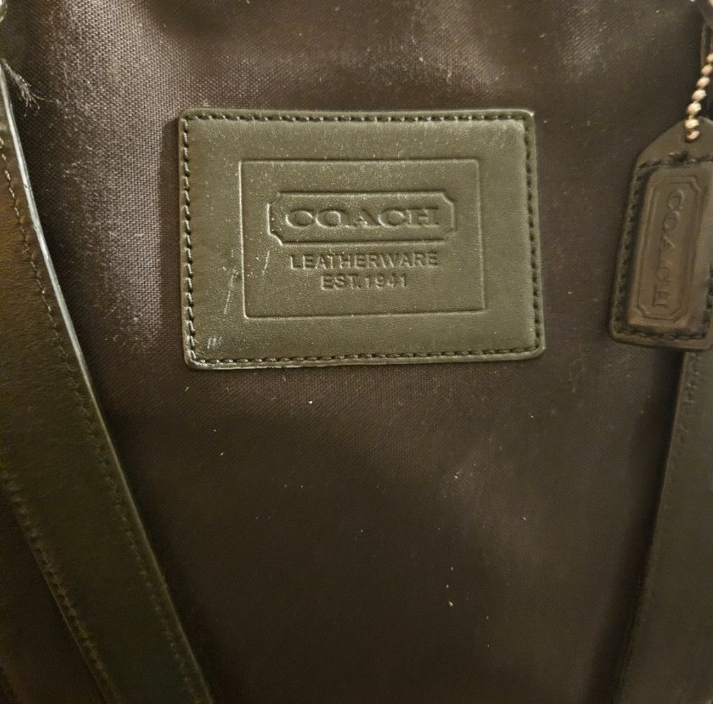 Coach Coach Black Canvas Leather Trim Tote Bag Legacy Leatherware Size ONE SIZE - 7 Thumbnail