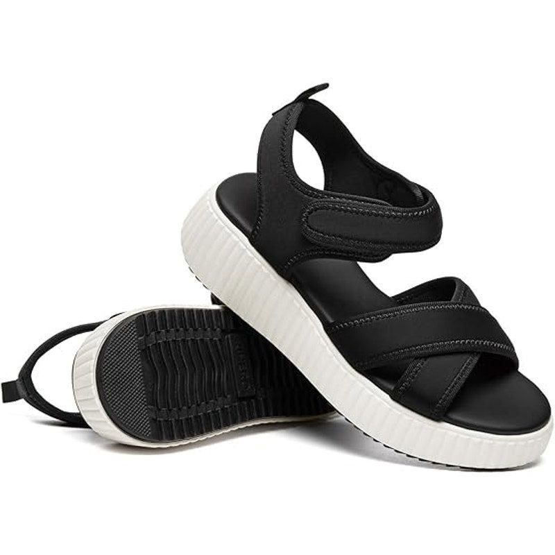 Other New Rihero Womens 9.5 Comfort Platform Sandals - Black/White Size US 9.5 / IT 39.5 - 5 Thumbnail