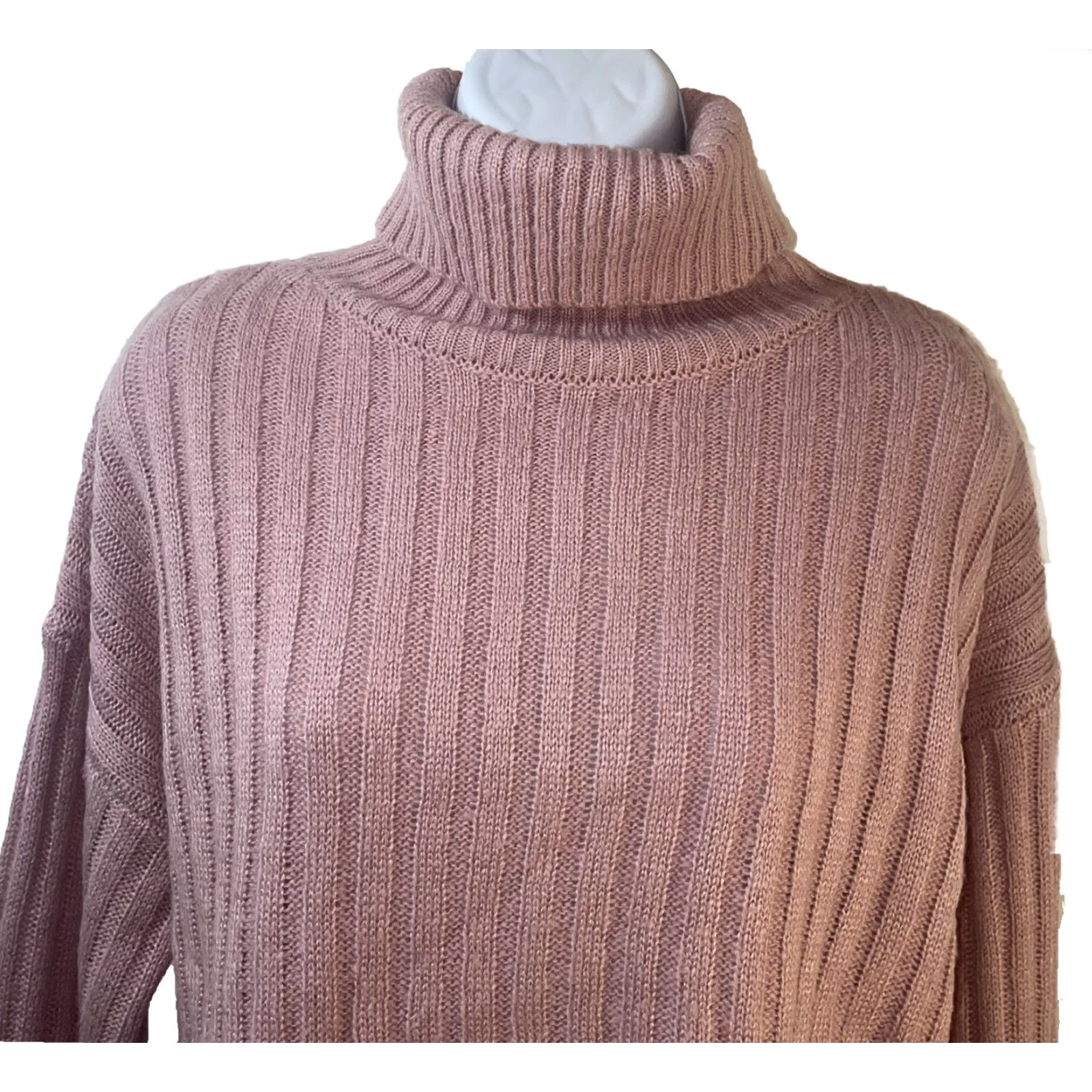 Forever 21 FOREVER 21 Cropped Turtleneck Sweater Women Small Blush Pullover Knit Tight-Knit Long Sleeve Casual 21st Century RN#94981 Size S / US 4 / IT 40 - 4 Thumbnail